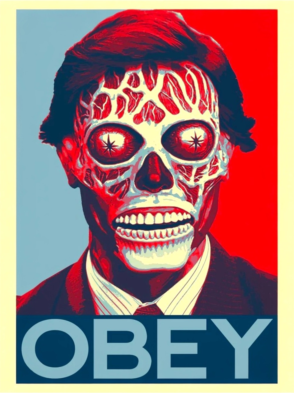 They Live “OBEY” Alien Skull 5x7 HD Giclée Silk Canvas Waterproof Print New